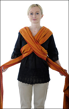 Инструкция  слинг-шарф простой крест