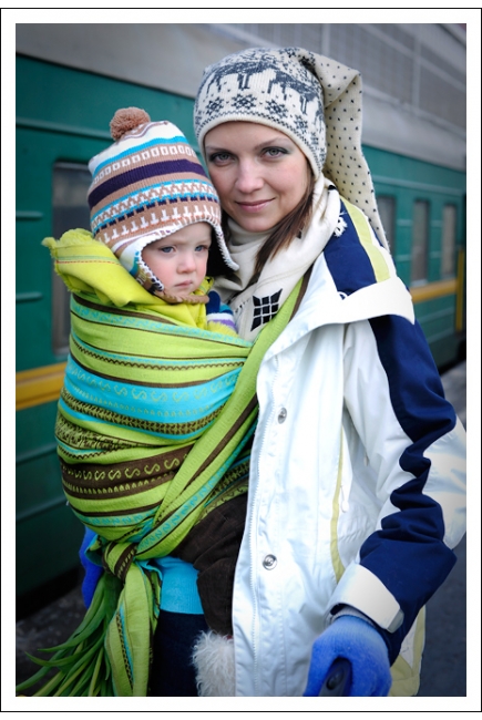 Слинг-шарф Ellevill Zara Tricolor Green Слинг-шарф Ellevill Zara Tricolor Green