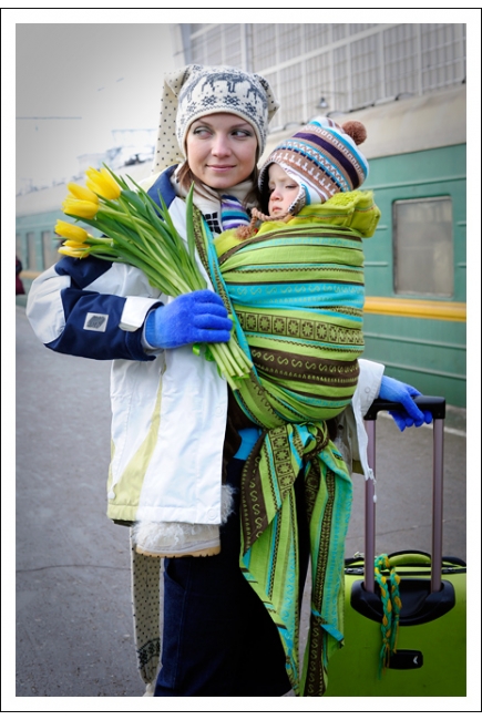 Слинг-шарф Ellevill Zara Tricolor Green Слинг-шарф Ellevill Zara Tricolor Green