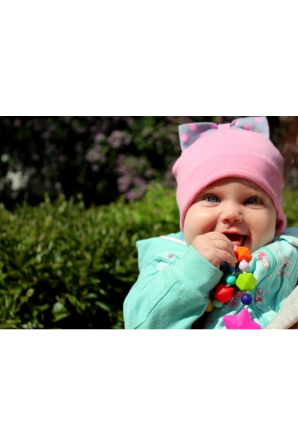 Силиконовый держатель на клипсе Звездопад, фуксия