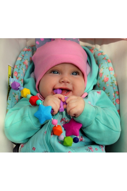 Силиконовый держатель на клипсе Звездопад, фуксия