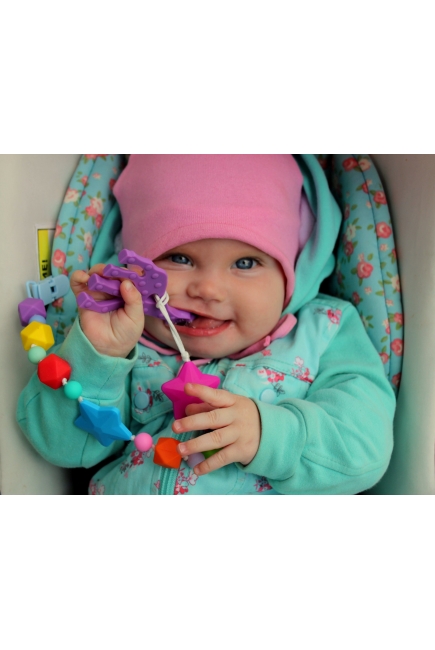 Силиконовый держатель на клипсе Звездопад, фуксия