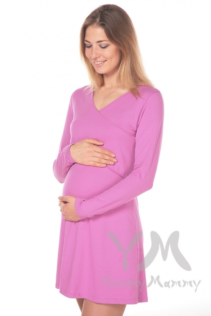 Платье-кимоно для дома YammyMammy (yummy mammy) трикотажное, цвет "орхидея"