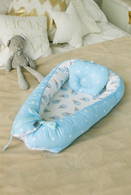 Кокон-гнездышко для новорожденных Babynest Ice Cream Blue Кокон-гнездышко для новорожденных Babynest Ice Cream Blue
