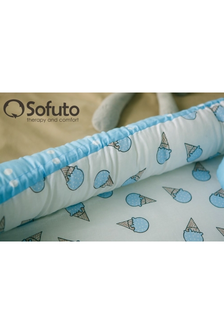 Кокон-гнездышко для новорожденных Babynest Ice Cream Blue Кокон-гнездышко для новорожденных Babynest Ice Cream Blue