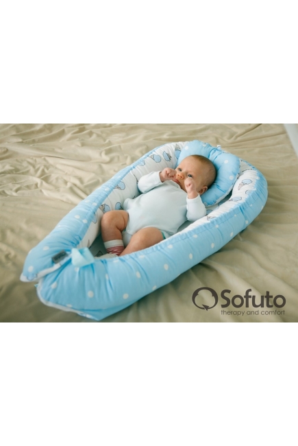 Кокон-гнездышко для новорожденных Babynest Ice Cream Blue Кокон-гнездышко для новорожденных Babynest Ice Cream Blue