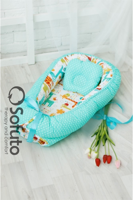 Гнездышко-кокон для новорожденных Babynest Giraffe Гнездышко-кокон для новорожденных Babynest Giraffe
