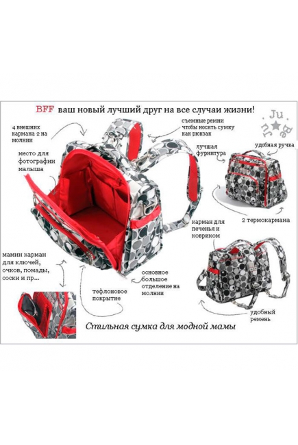 Рюкзак для мамы Ju-Ju-Be B.F.F., Black And Bloom Рюкзак для мамы Ju-Ju-Be B.F.F., Black And Bloom