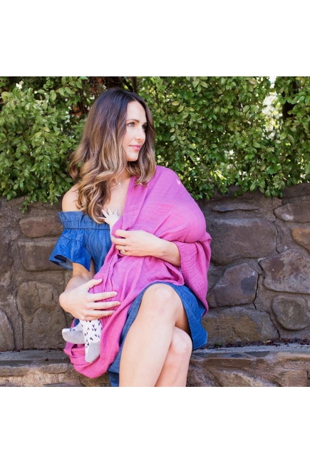 Накидка для кормления - милкснуд муслиновый Bebe Au Lait, Cherry