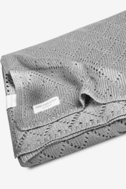 Бамбуковый вязаный плед для новорожденных Jollein, cерый, средний