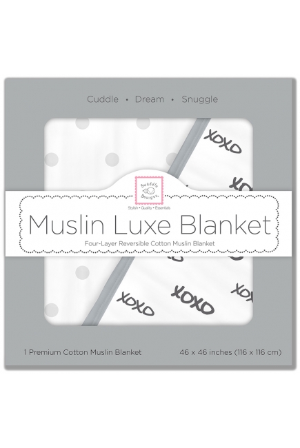 Муслиновое одеяло SwaddleDesigns, Black XOXO Муслиновое одеяло SwaddleDesigns, Black XOXO