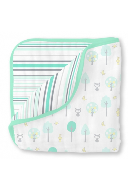 Муслиновое одеяло SwaddleDesigns, цвет Green Woodland Муслиновое одеяло SwaddleDesigns, цвет Green Woodland