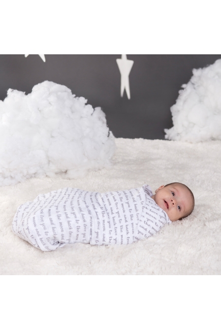 Пеленки для новорожденных из муслина Bébé au Lait, большие, Love/Luna Пеленки для новорожденных из муслина Bébé au Lait, большие, Love/Luna