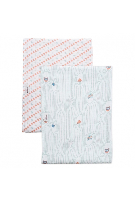 Муслиновые пеленки для новорожденного Bébé au Lait большие, Owl/Tinsley Муслиновые пеленки для новорожденного Bébé au Lait большие, Owl/Tinsley