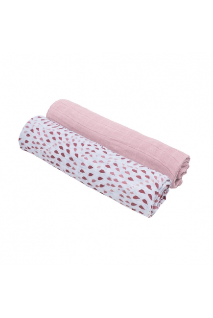 Пеленки муслиновые для новорожденных Bébé au Lait большие набор 2, Rose Quartz/Petal Пеленки муслиновые для новорожденных Bébé au Lait большие набор 2, Rose Quartz/Petal