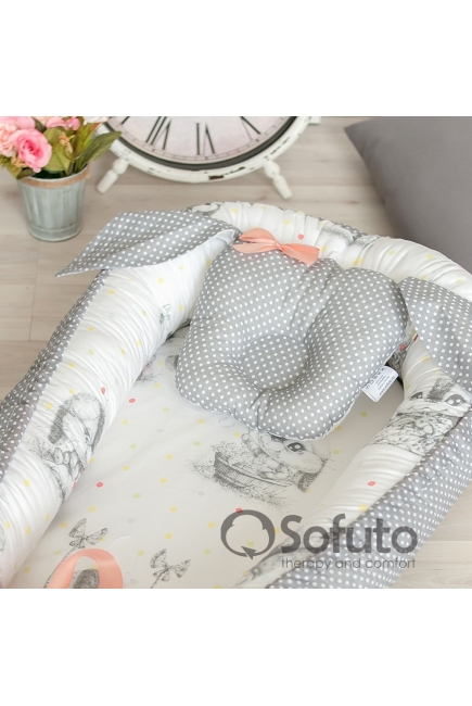 Позиционер для сна новорожденного Babynest, Cute Rabbit Позиционер для сна новорожденного Babynest, Cute Rabbit