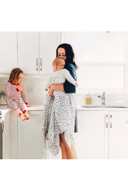 Муслиновые пеленки для новорожденного Bébé au Lait большие, Just Be/Leaves Муслиновые пеленки для новорожденного Bébé au Lait большие, Just Be/Leaves