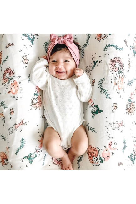 Бамбуковые пеленки для новорожденных Bebe Au Lait, набор 2, Mermaid/Bubbles Бамбуковые пеленки для новорожденных Bebe Au Lait, набор 2, Mermaid/Bubbles
