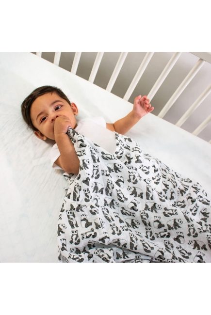 Муслиновые пеленки для новорожденного Bébé au Lait большие, Pandas/Bamboo Муслиновые пеленки для новорожденного Bébé au Lait большие, Pandas/Bamboo