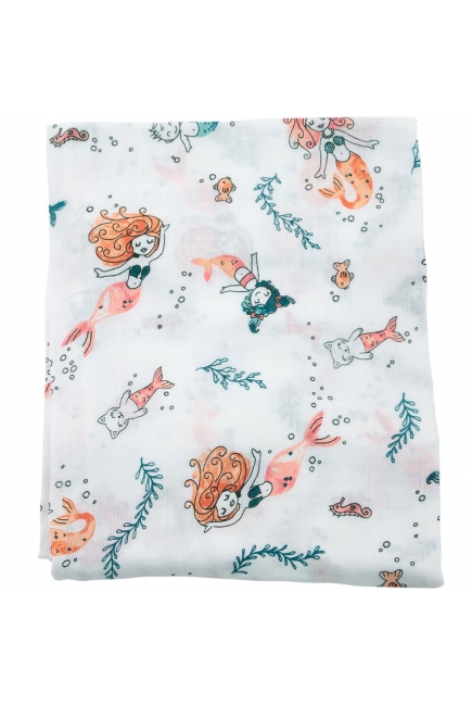 Бамбуковая пеленка для новорожденных Bebe Au Lait, Mermaid Бамбуковая пеленка для новорожденных Bebe Au Lait, Mermaid