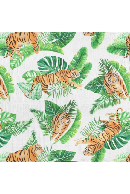 Муслиновая пеленка для новорожденных Adam Stork большая, Tigers Муслиновая пеленка для новорожденных Adam Stork большая, Tigers