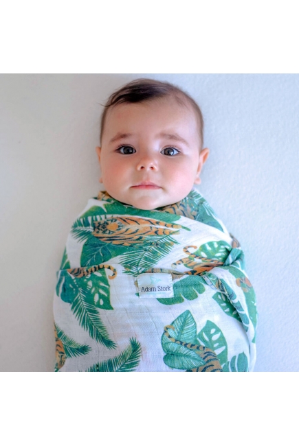 Муслиновые пеленки для новорожденных Adam Stork большие, набор 2, Safari Муслиновые пеленки для новорожденных Adam Stork большие, набор 2, Safari