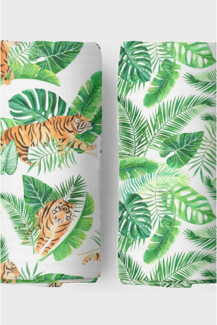 Муслиновые пеленки для новорожденных Adam Stork большие, набор 2, Safari