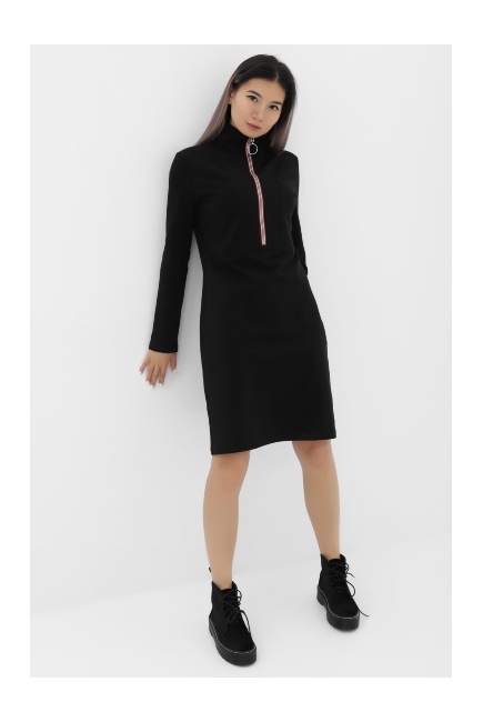Платье для кормящих и беременных с молнией длинный рукав, цвет черный Платье для кормящих и беременных с молнией длинный рукав, цвет черный