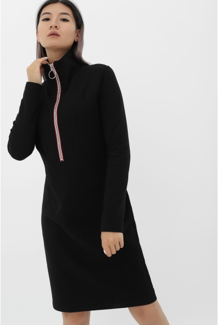 Платье для кормящих и беременных с молнией длинный рукав, цвет черный Платье для кормящих и беременных с молнией длинный рукав, цвет черный
