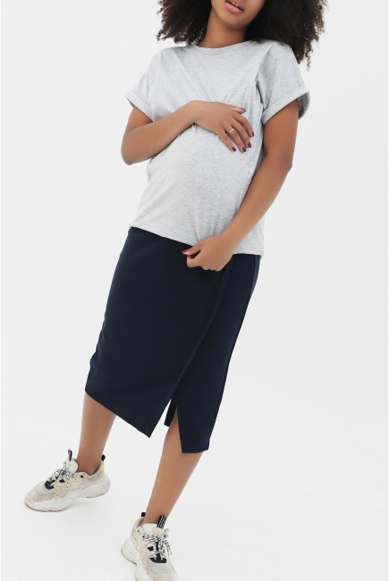Юбка-карандаш для беременных и родивших универсальная, цвет темно-синий