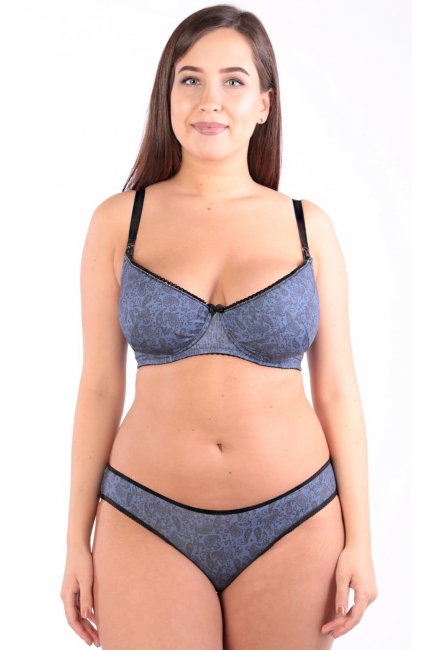 Бюстгальтер для кормления и беременных Viola, фантазия синий