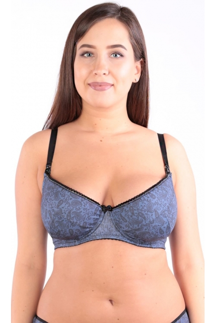 Бюстгальтер для кормления и беременных Viola, фантазия синий