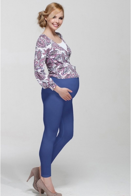 Леггинсы для беременных на живот, синие