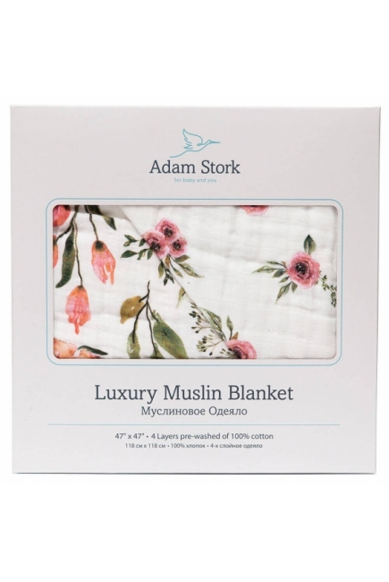 Муслиновое одеяло Adam Stork, Watercolor Flowers Муслиновое одеяло Adam Stork, Watercolor Flowers