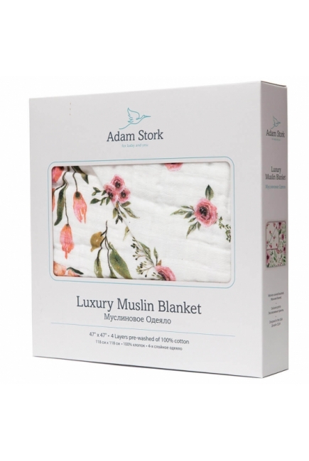Муслиновое одеяло Adam Stork, Watercolor Flowers Муслиновое одеяло Adam Stork, Watercolor Flowers