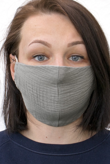 Маска медицинская многоразовая из муслина (для взрослого), серый