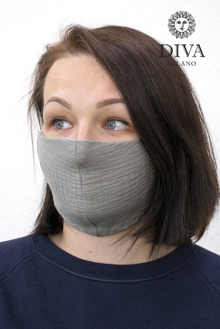 Маска медицинская многоразовая из муслина (для взрослого), серый