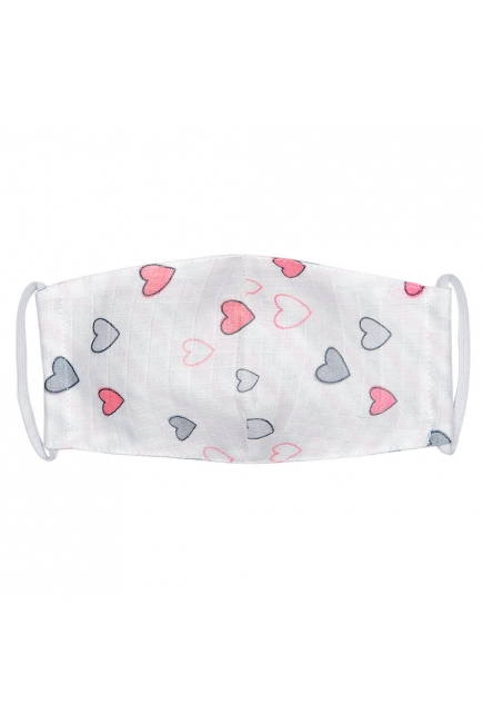 Маска медицинская защитная многоразовая (для взрослого), Pink Hearts