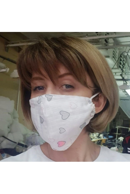 Набор медицинских масок для взрослого и ребенка, Pink Hearts Набор медицинских масок для взрослого и ребенка, Pink Hearts