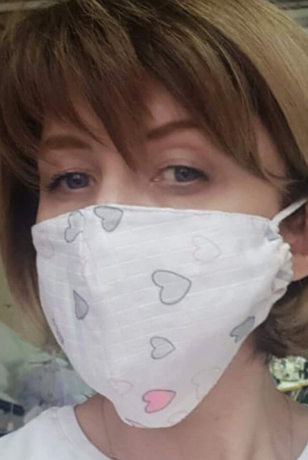 Маска медицинская защитная многоразовая (для взрослого), Pink Hearts