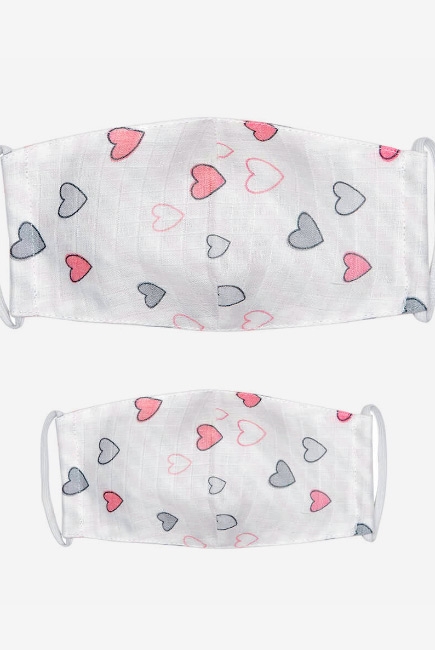Набор медицинских масок для взрослого и ребенка, Pink Hearts Набор медицинских масок для взрослого и ребенка, Pink Hearts