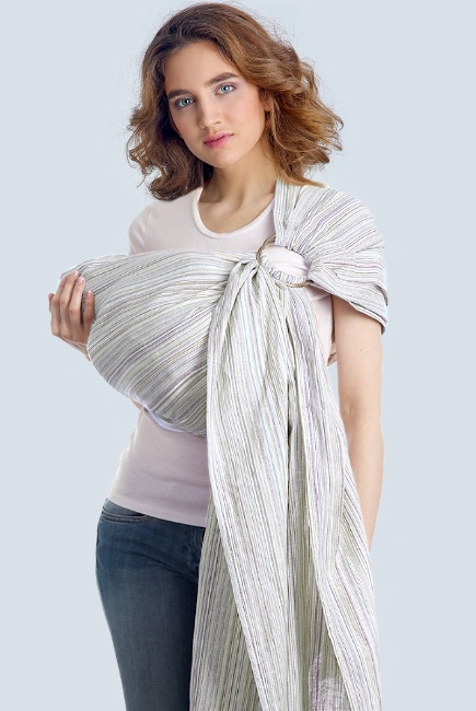 Переноска для детей - Слинг с кольцами Баюшка однослойный нешарфовый, Linen белый Переноска для детей - Слинг с кольцами Баюшка однослойный нешарфовый, Linen белый