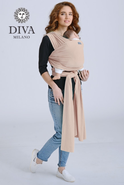 Трикотажный слинг-шарф для новорожденного Diva Stretchy, Beige Трикотажный слинг-шарф для новорожденного Diva Stretchy, Beige