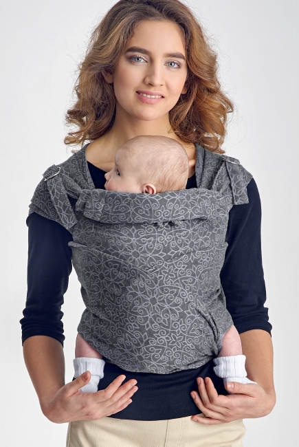 Май-слинг Diva Basico, Charcoal с капюшоном