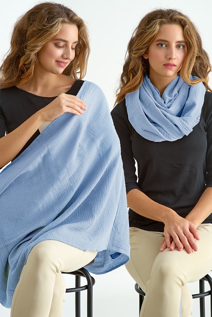 Накидка для кормления (милк-снуд) муслиновая, Denim Накидка для кормления (милк-снуд) муслиновая, Denim