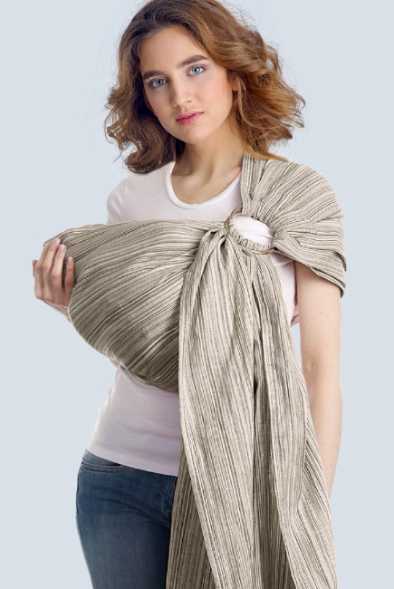 Переноска для детей - Слинг с кольцами Баюшка однослойный нешарфовый, Linen серый Переноска для детей - Слинг с кольцами Баюшка однослойный нешарфовый, Linen серый