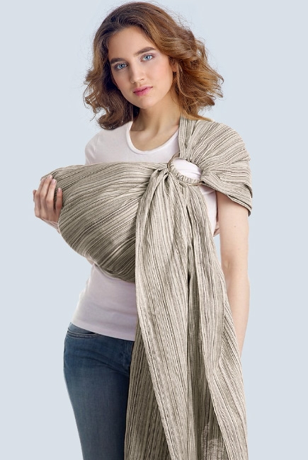 Переноска для детей - Слинг с кольцами Баюшка однослойный нешарфовый, Linen серый Переноска для детей - Слинг с кольцами Баюшка однослойный нешарфовый, Linen серый