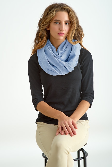 Накидка для кормления (милк-снуд) муслиновая, Denim Накидка для кормления (милк-снуд) муслиновая, Denim