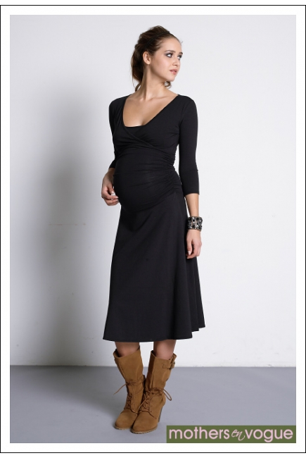Платье Mothers en Vogue "Dana", рукав 3/4, цвет черный Платье Mothers en Vogue "Dana", рукав 3/4, цвет черный