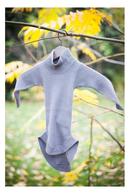 KoCoi Боди детский из шерсти мериноса, графит